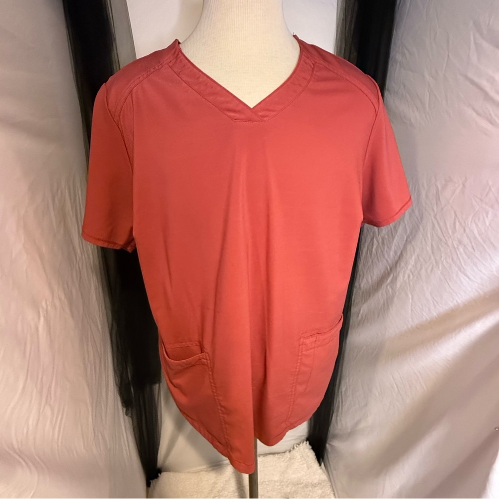 Grey's Anatomy Women's Short Sleeve V-Neck Scrub Shirt - Coral